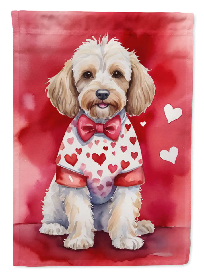 Cockapoo My Valentine Garden Flag