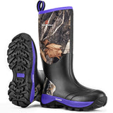 WOVENPAK Waterproof Rubber Boots for Women Work Garden Rain Boots Shoes Neoprene Insulated Mud Boots All Season for Hunting Gardening Farming Size 6-11