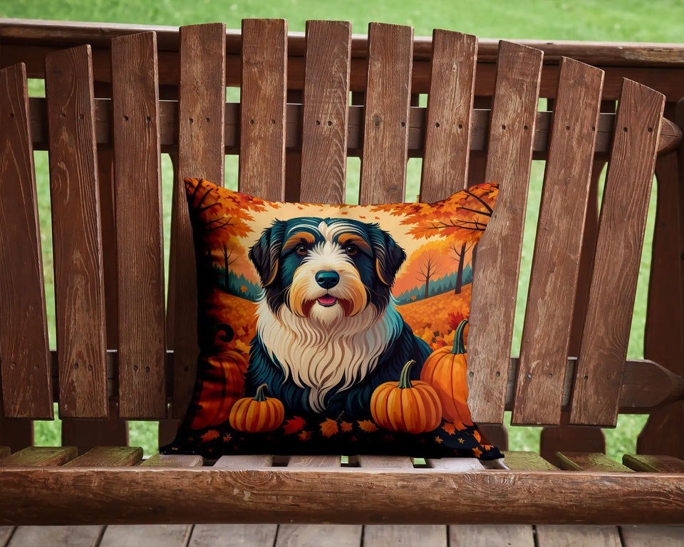 Bearded Collie Fall Throw Pillow