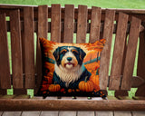 Bearded Collie Fall Throw Pillow