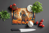 Bloodhound Fall Glass Cutting Board