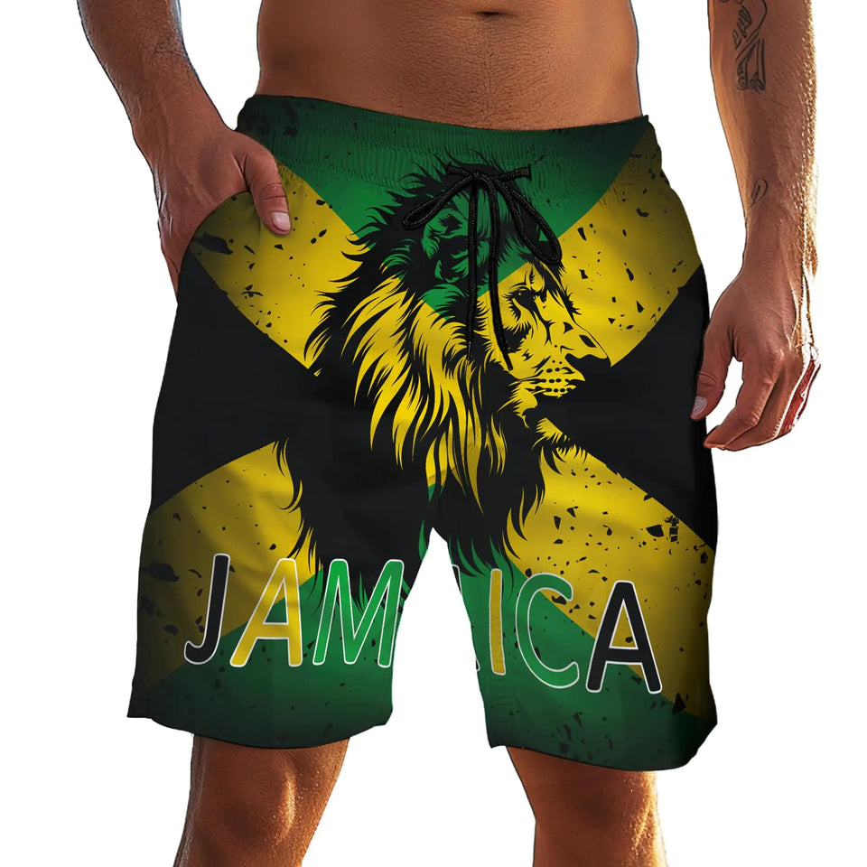 TENGBOKY Funny Mens Jamaica Swim Trunks