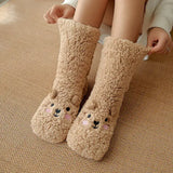 TWS Fuzzy Golden Doodle Slipper Socks