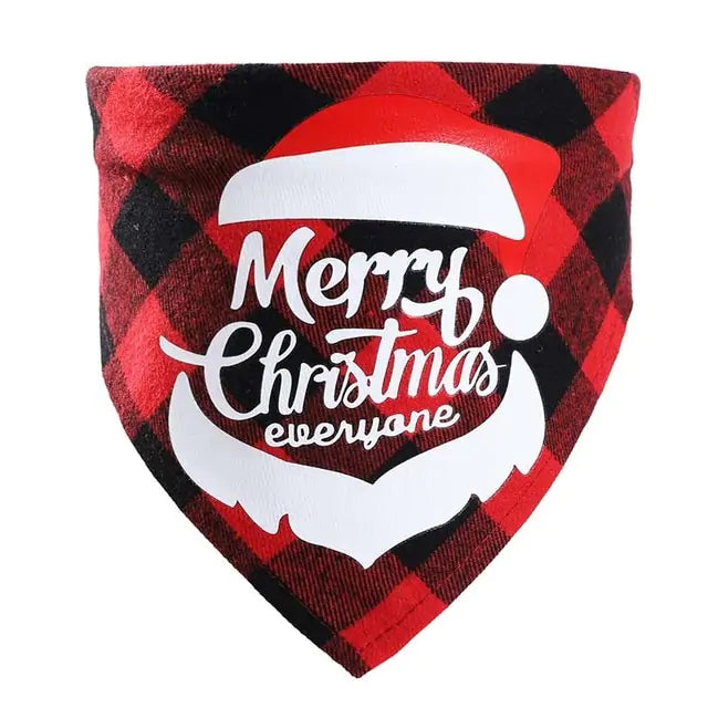 Pet Christmas Plaid Bandanas