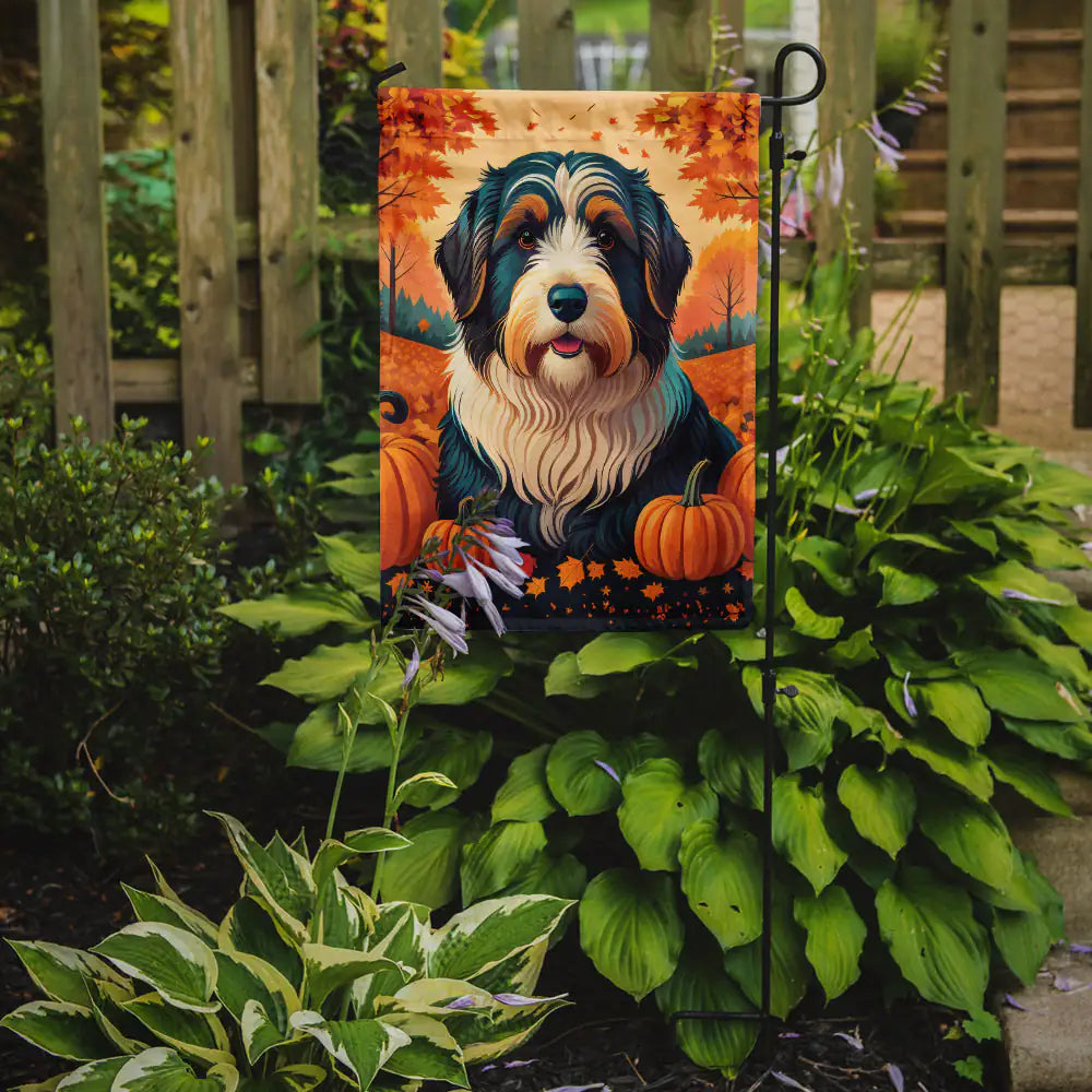 Bearded Collie Fall Garden Flag