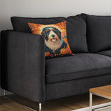 Bearded Collie Fall Throw Pillow