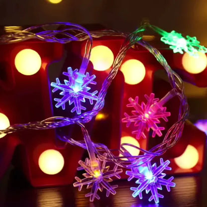 Snowflake String Light Garland for Winter & Christmas Decor