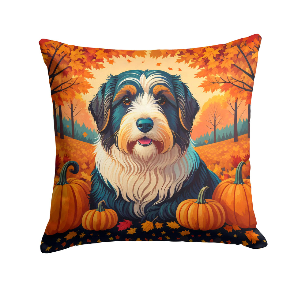 Bearded Collie Fall Throw Pillow