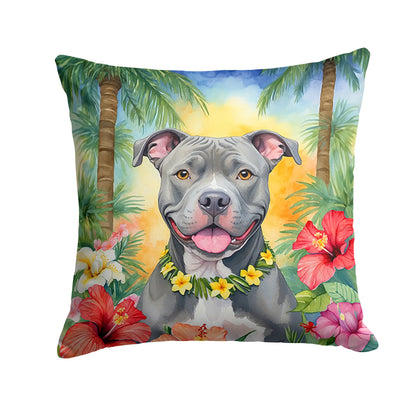 Pit Bull Terrier Luau Throw Pillow