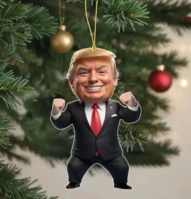 1pc Trump-Inspired Acrylic Christmas Decor Hanging Ornament