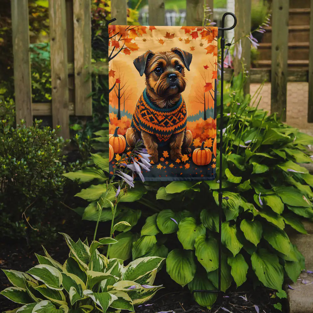 Border Terrier Fall Garden Flag