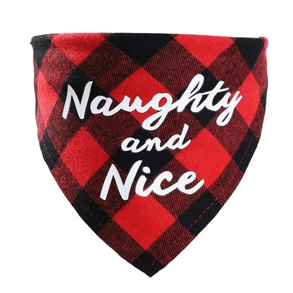 Pet Christmas Plaid Bandanas