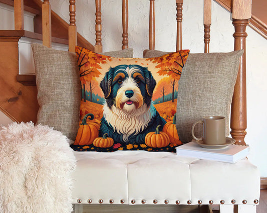 Bearded Collie Fall Throw Pillow