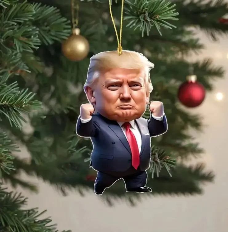 1pc Trump-Inspired Acrylic Christmas Decor Hanging Ornament