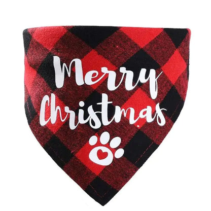 Pet Christmas Plaid Bandanas