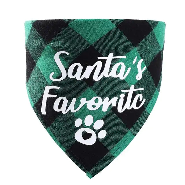 Pet Christmas Plaid Bandanas