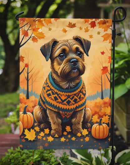 Border Terrier Fall Garden Flag