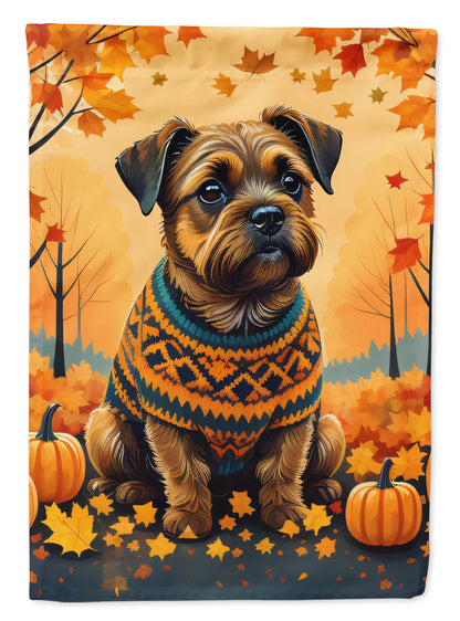 Border Terrier Fall Garden Flag