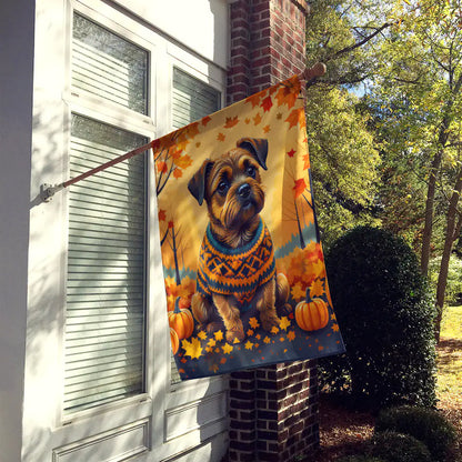 Border Terrier Fall House Flag