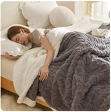 Warm Wool Coral Fleece Throw Blanket