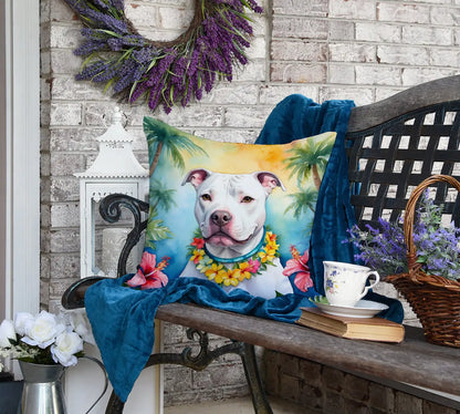 Pit Bull Terrier Luau Throw Pillow