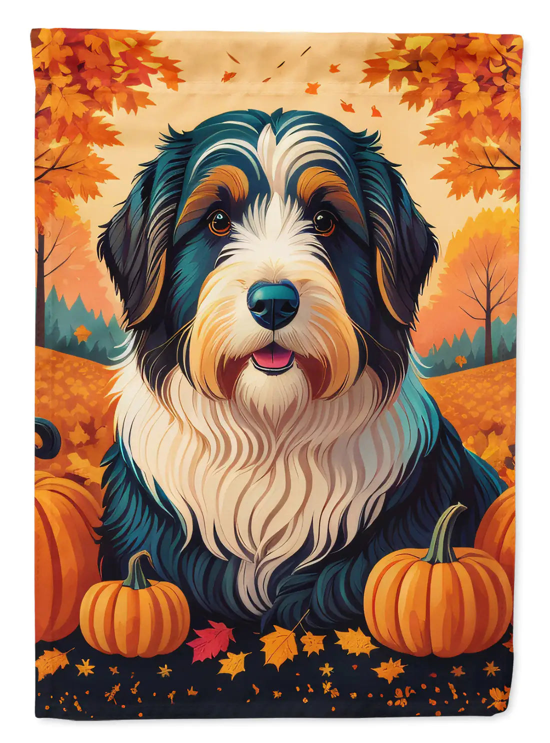 Bearded Collie Fall Garden Flag