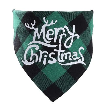 Pet Christmas Plaid Bandanas