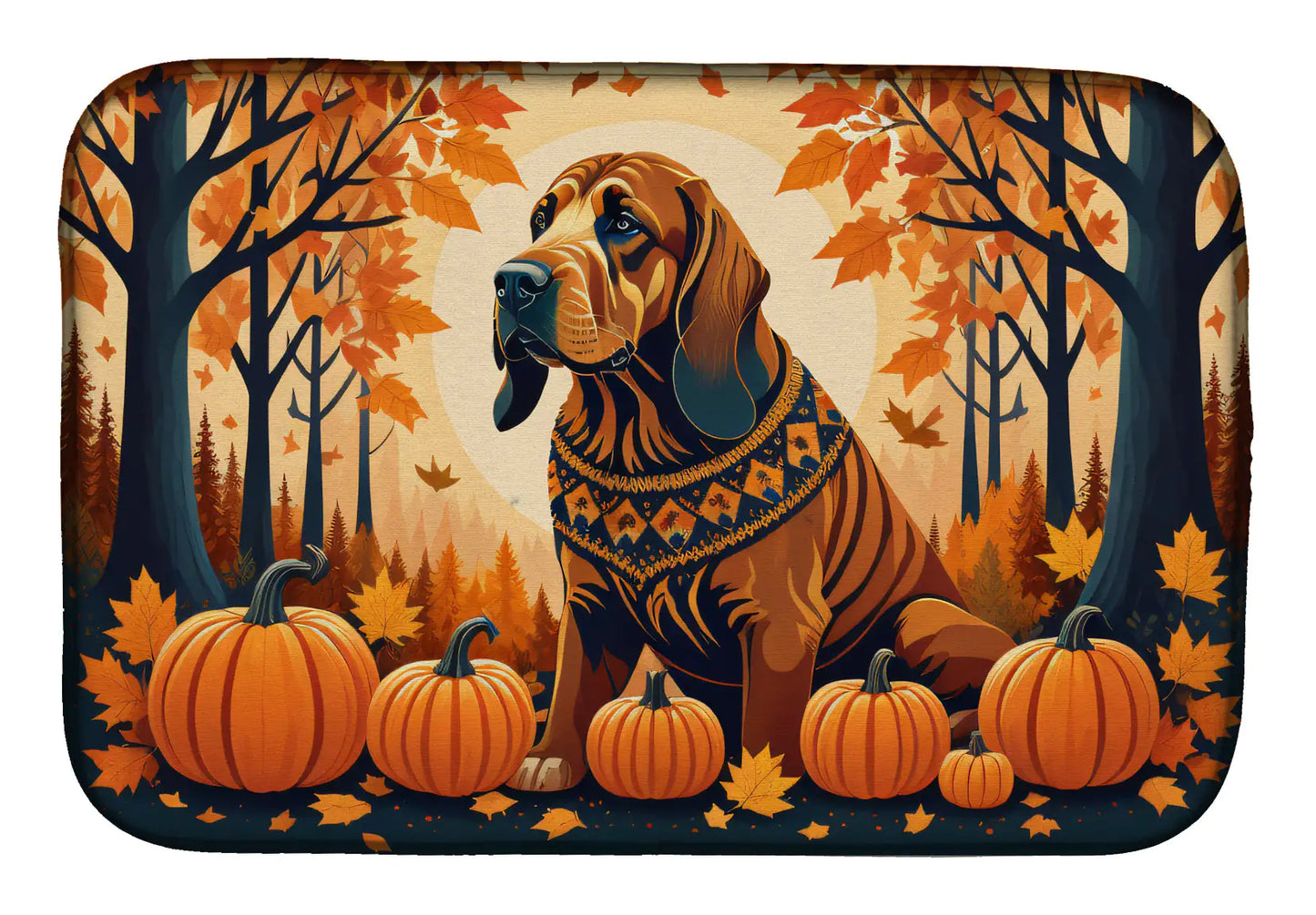 Bloodhound Fall Dish Drying Mat