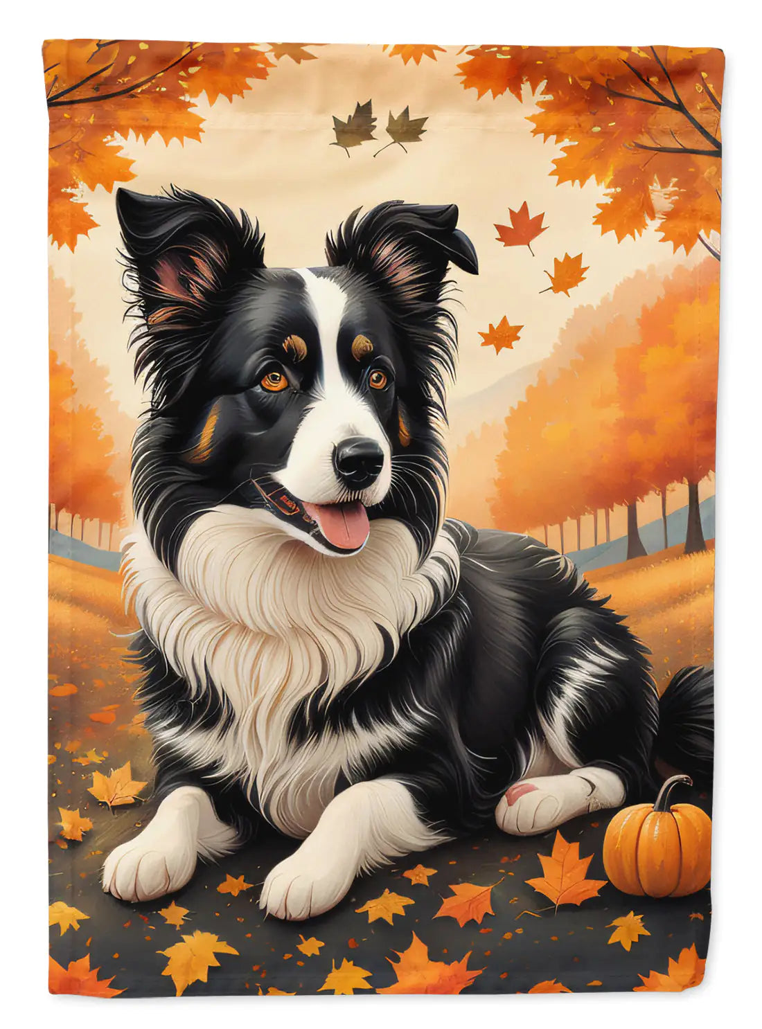 Border Collie Fall House Flag