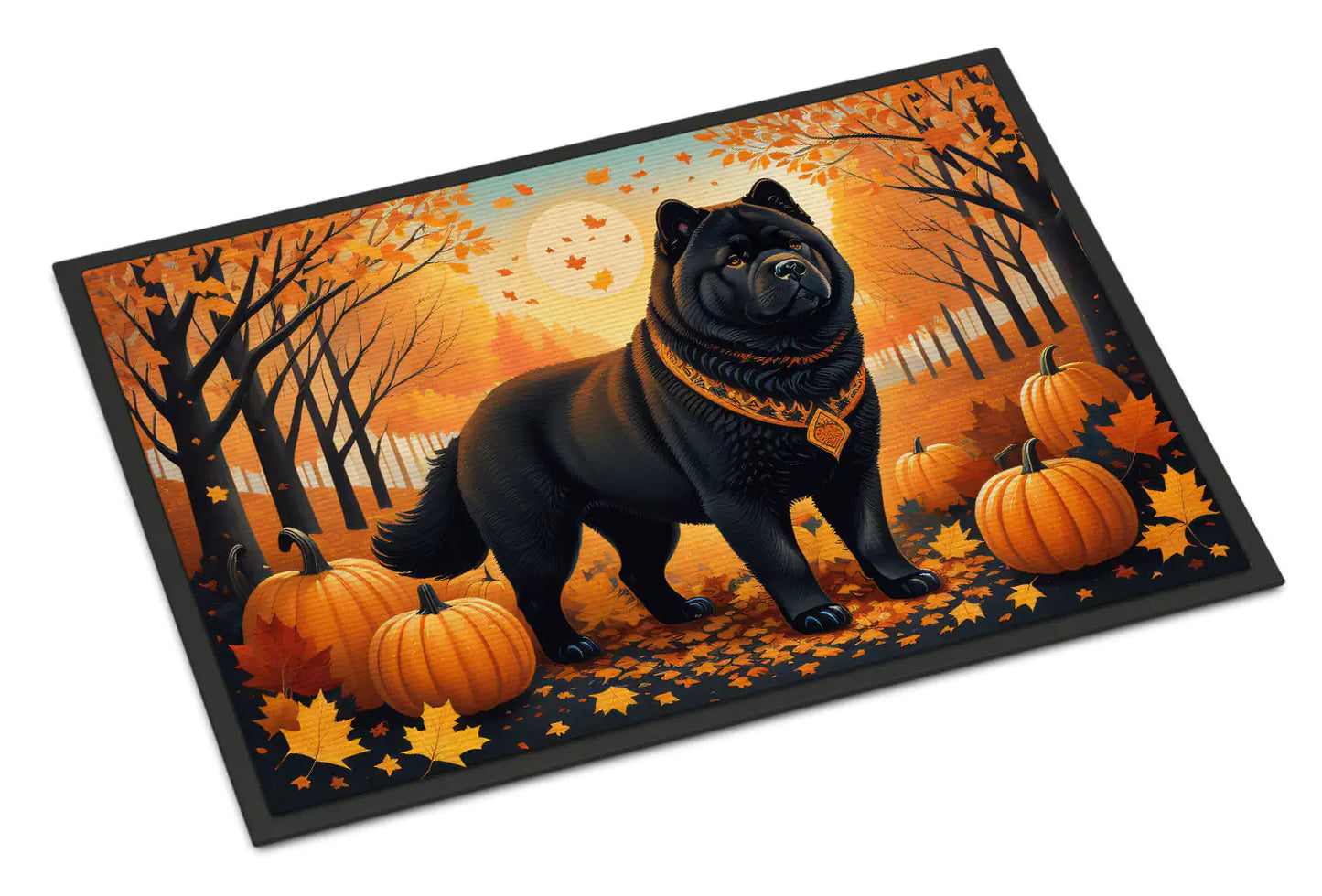 Black Chow Chow Fall Doormat