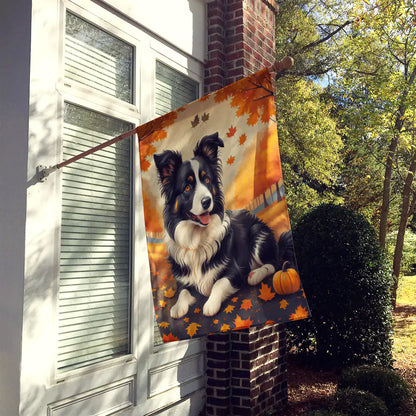 Border Collie Fall House Flag