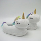 Unicorn Plush Slippers with LED Light: Winter Indoor Warm Shoes