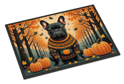 Black French Bulldog Fall Doormat