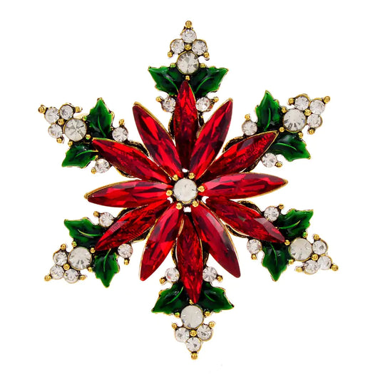 Christmas Crystal Snowflake Pin