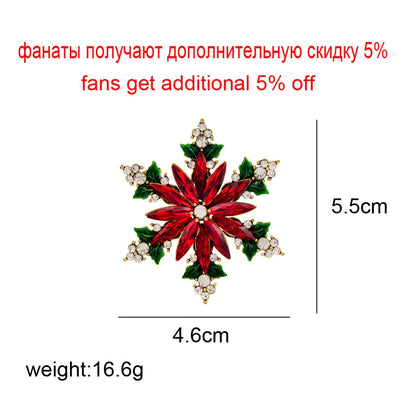 Christmas Crystal Snowflake Pin