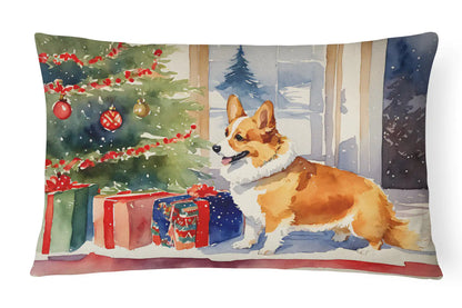 Corgi Cozy Christmas Throw Pillow